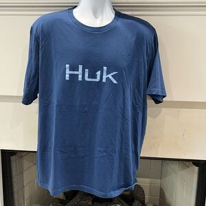 Huk Shirt Mens XL Green Camo Performance Fishing Crew Neck Mandrake Tee
